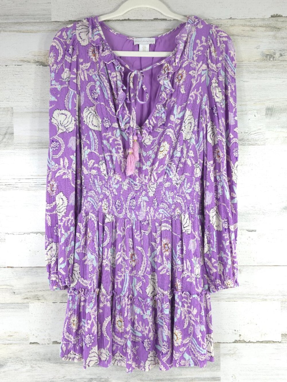 REVOLVE HOUSE OF HARLOW 1960 DRESS SIZE MEDIUM SMOCKED BOHO GYPSY RUFFLED FLORAL